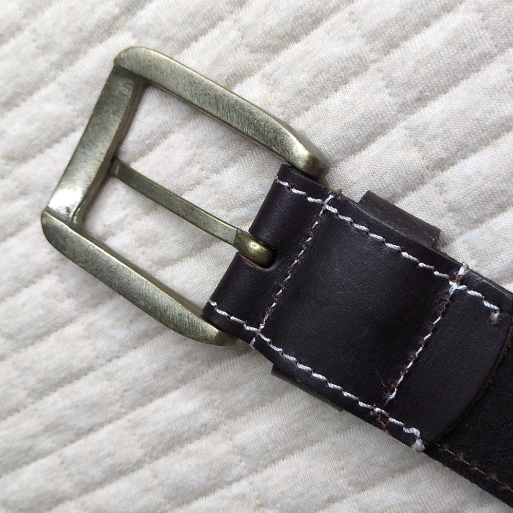 American Bison Dark Brown Leather Belt 36 - Picture 12 of 13